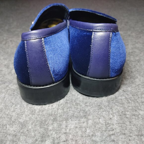 Men's Stacy Adams SIZE 11.5 Velour Slip On Comfort Shoes Royal Blue EUC - Picture 3 of 8